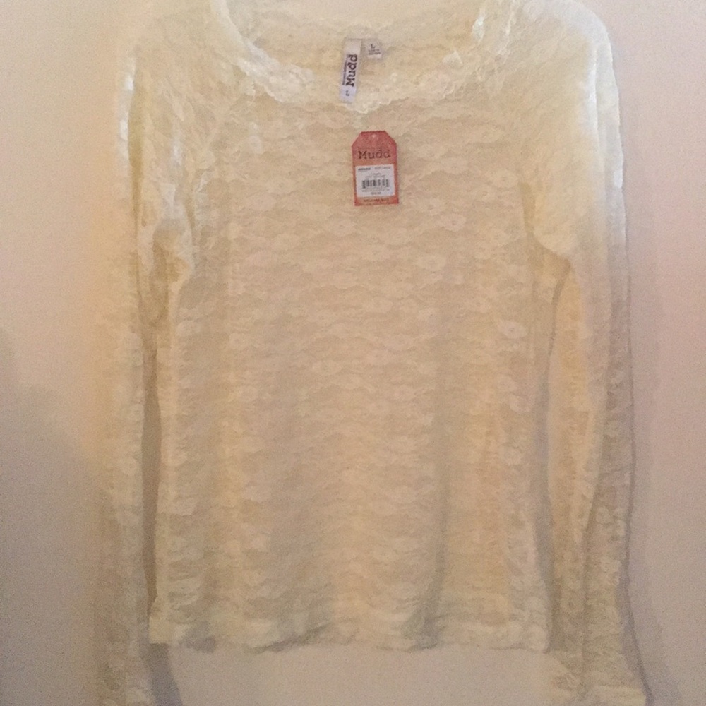 Sheer lace long sleeve top